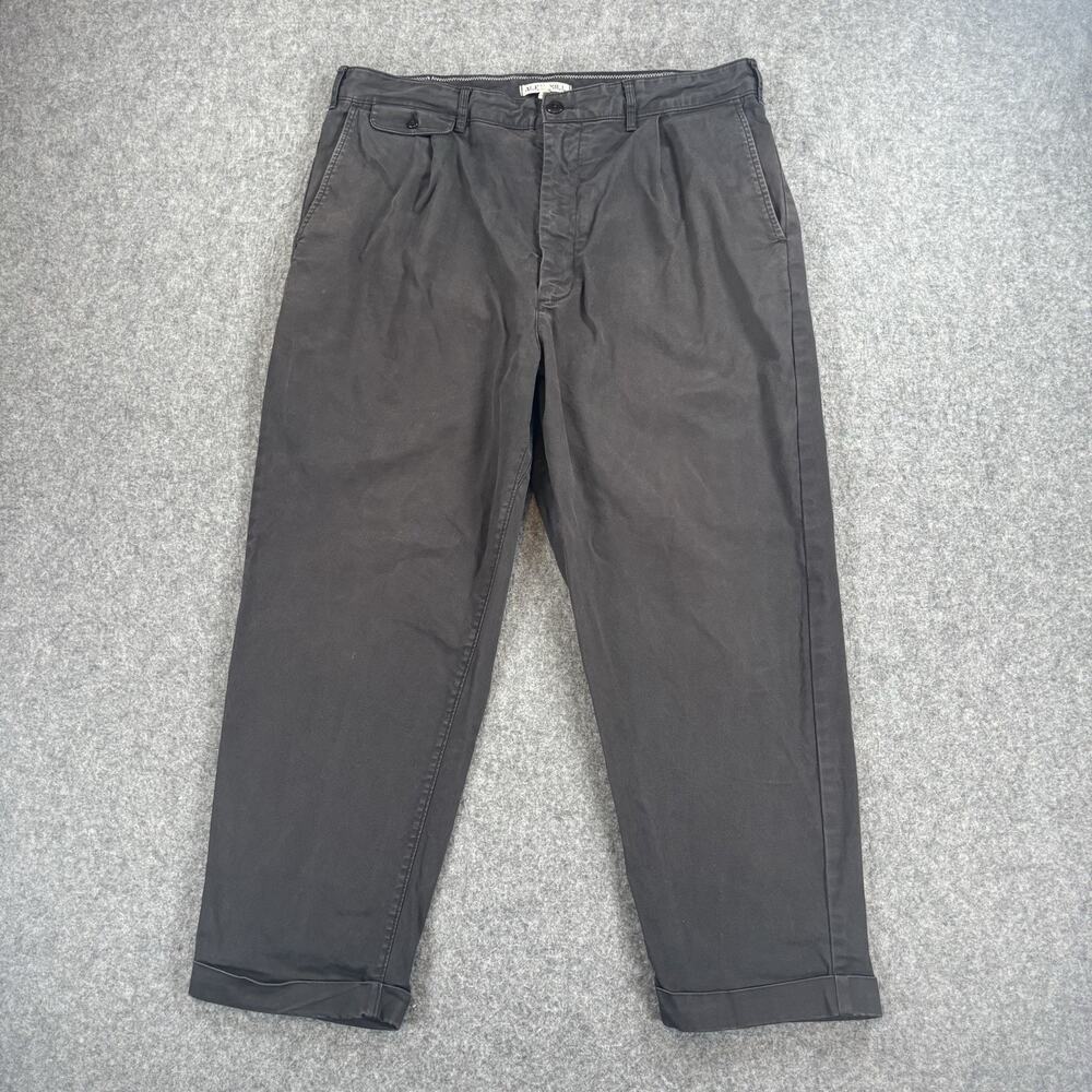 Alex Mill Standard Pleated Chino Pants Mens Size 34 Washed Black Cuffed